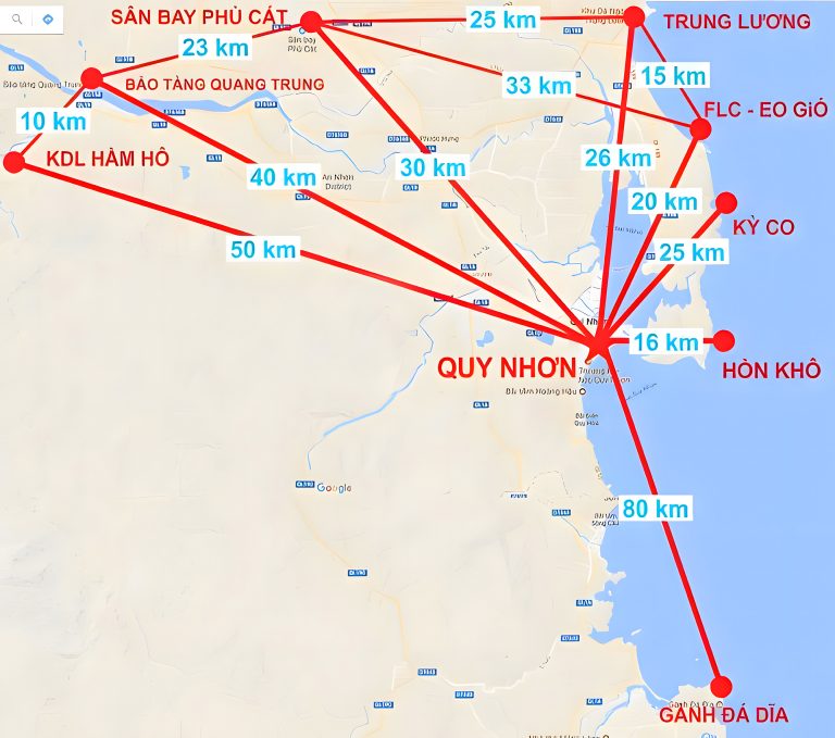 Bản đồ di chuyển Quy Nhơn