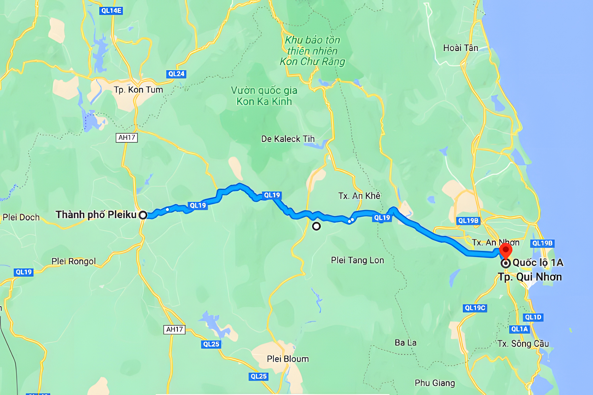 Bản đồ di chuyển Quy Nhơn
